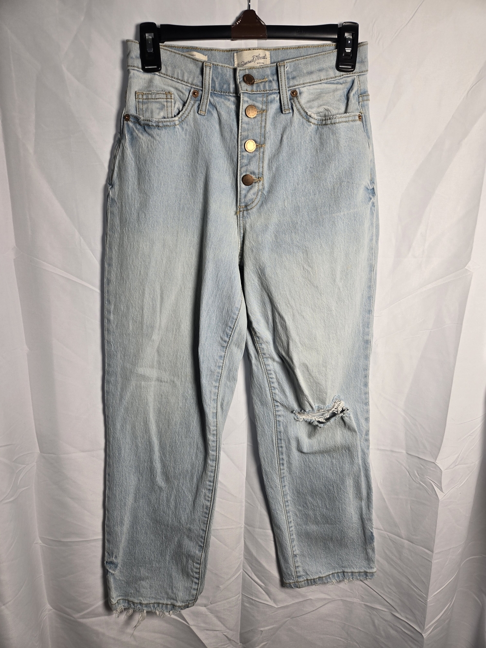 Universal Thread Light Wash Straight Leg Jeans with Button-Fly